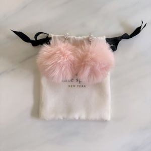 Kate Spade Pink Poof Ball and Crystal Earrings